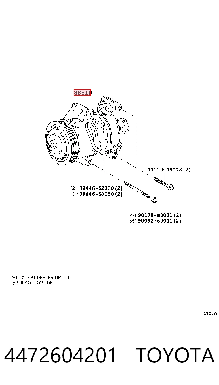 4472604201 Toyota Compresor climatizador