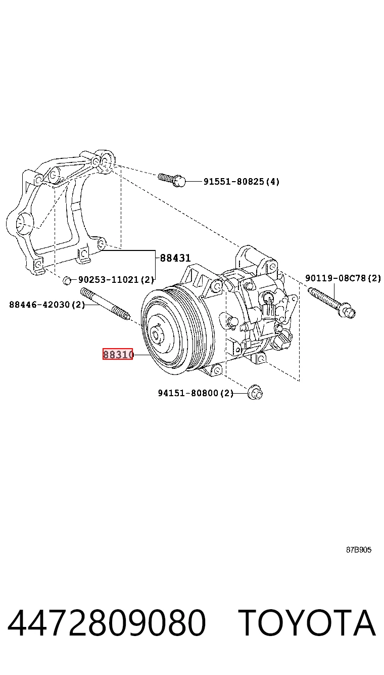 4472809080 Toyota Compresor climatizador