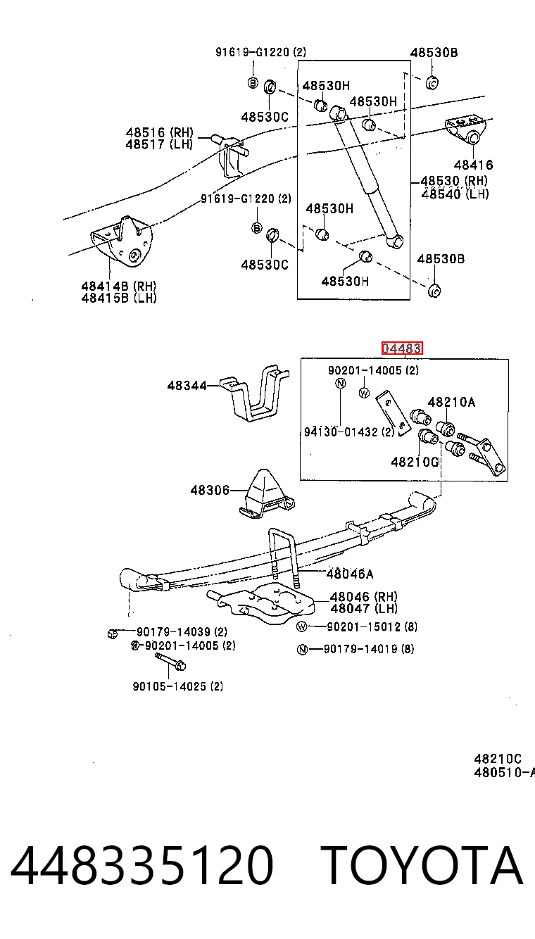 448335120 Toyota Gemela de ballesta trasera