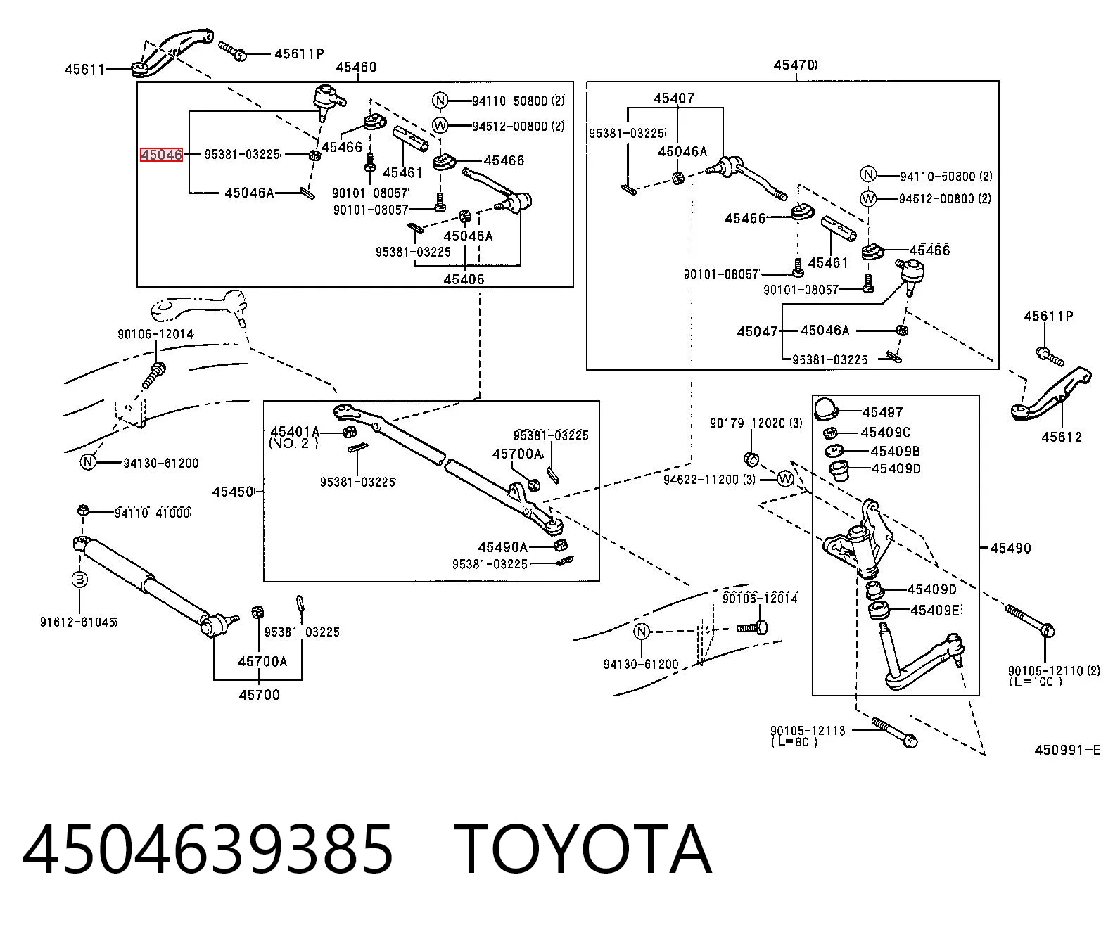 4504639385 Toyota Rótula de dirección