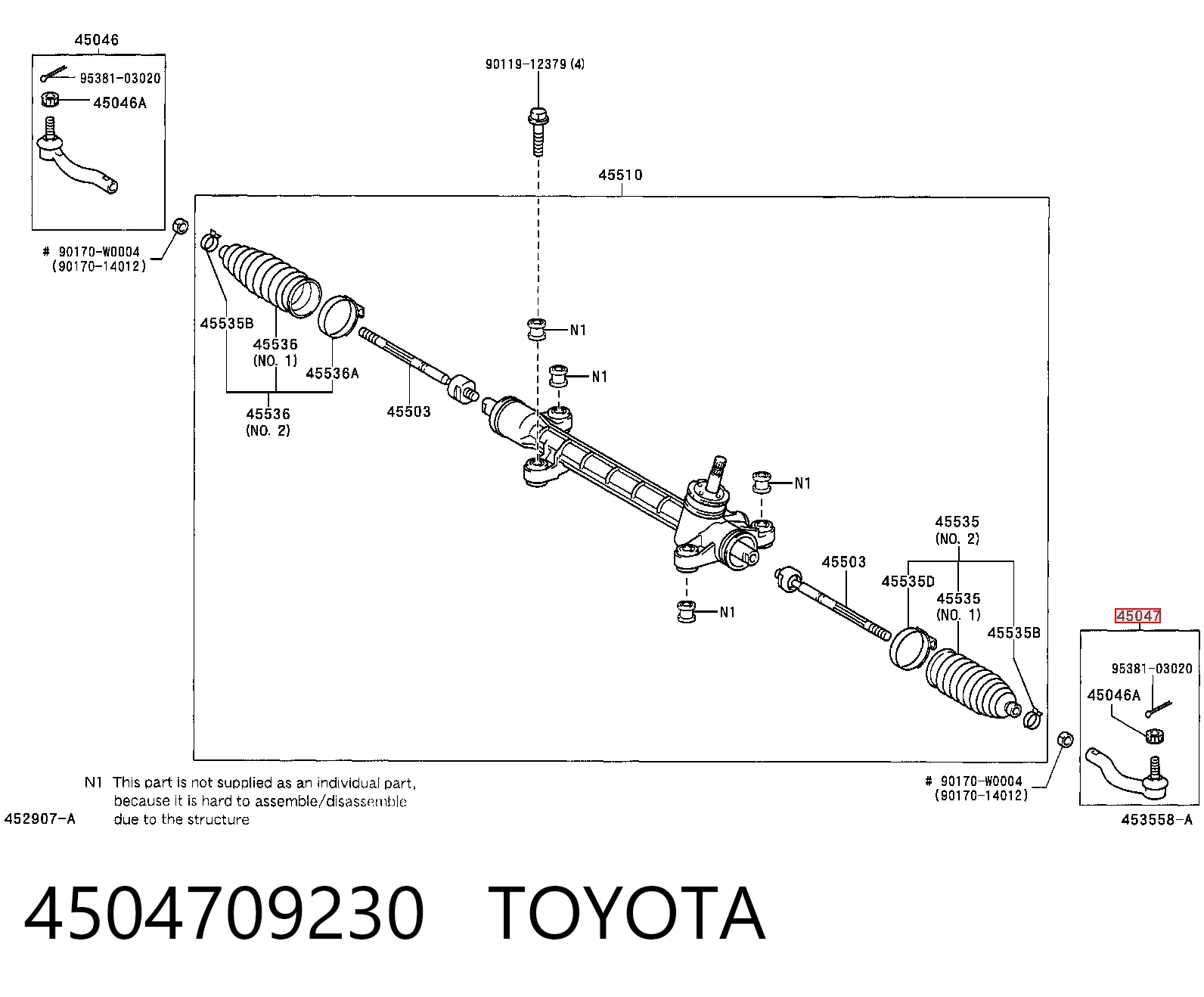 Rótula de dirección Toyota Yaris  (2005-2011)