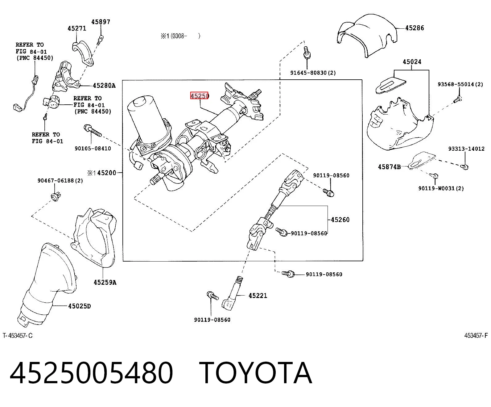 Columna dirección para Toyota Avensis T25