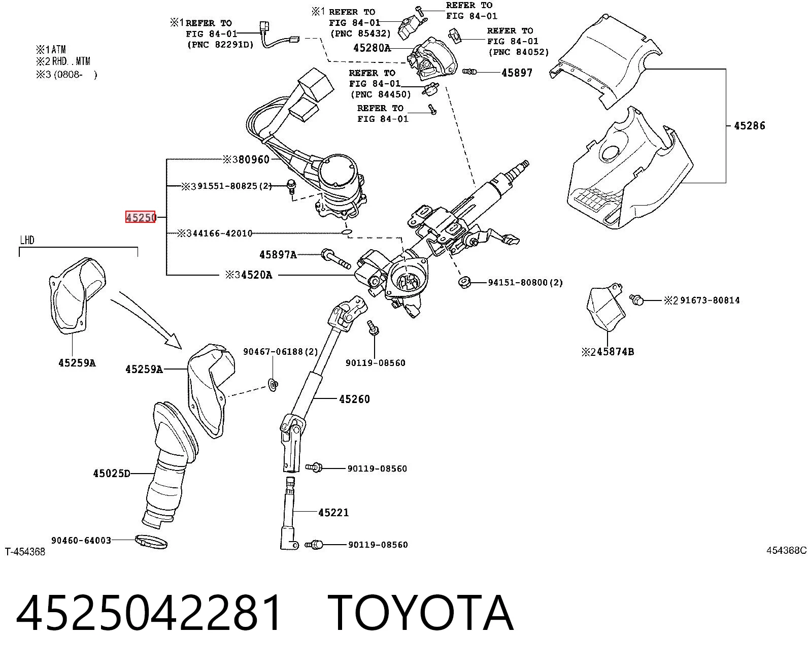 Columna de volante para Toyota RAV4 III A3