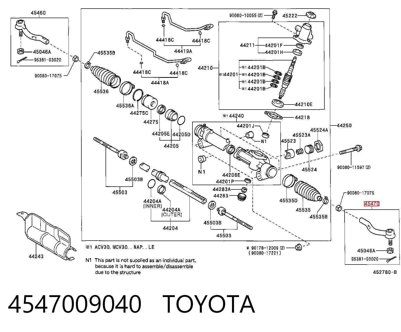 Rótulas de dirección Toyota Camry  sedán comprar en España
