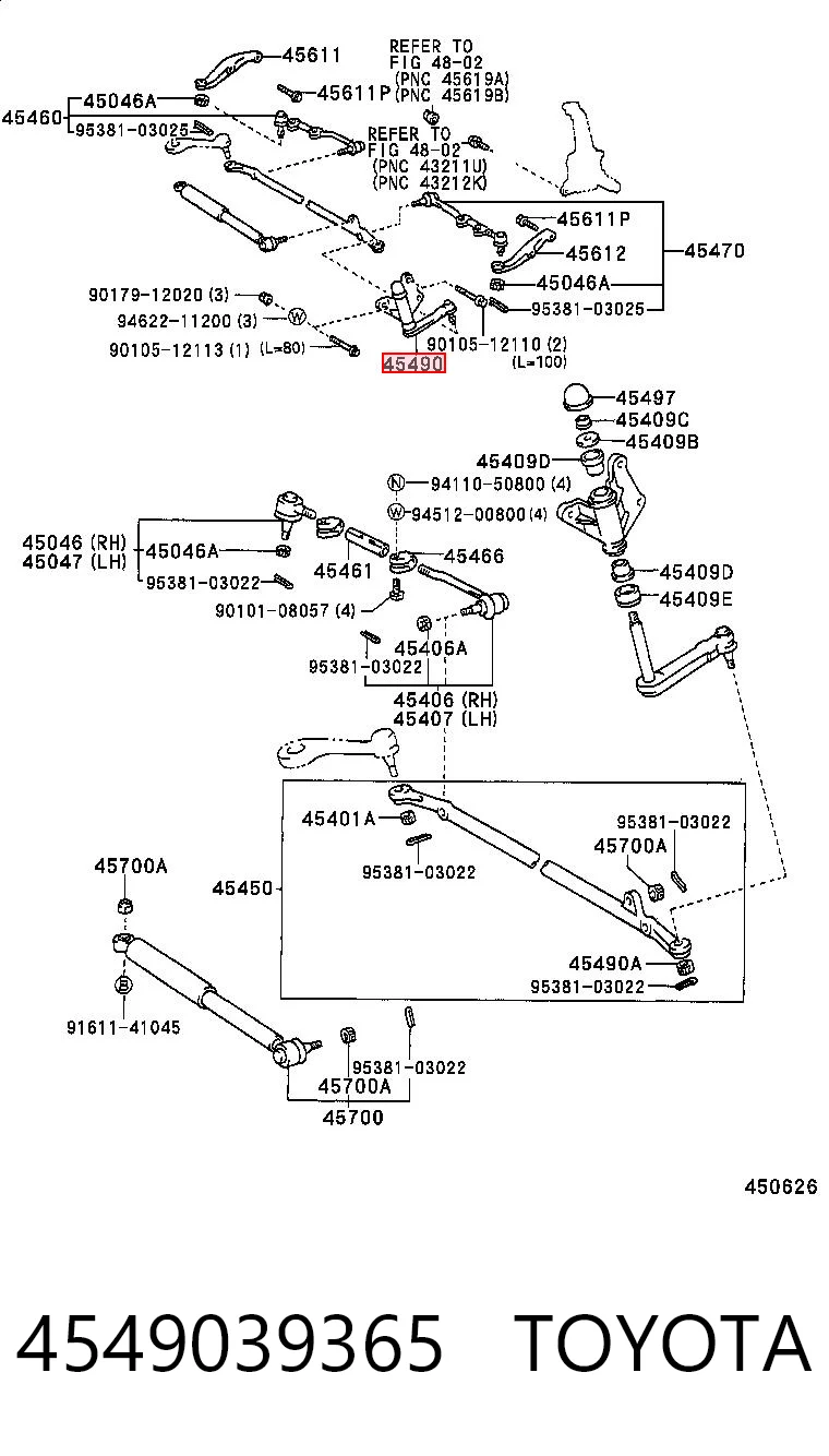 4549039365 Toyota Brazo oscilante