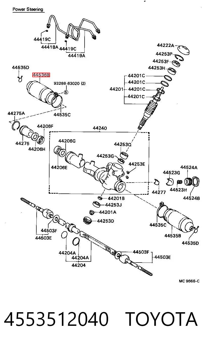 Fuelle de dirección para Toyota Corolla  (E9)