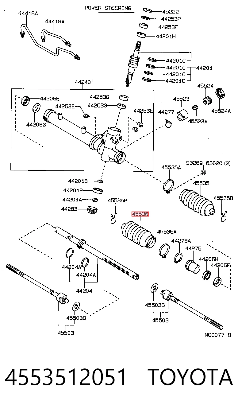  Fuelle dirección Toyota Corolla 