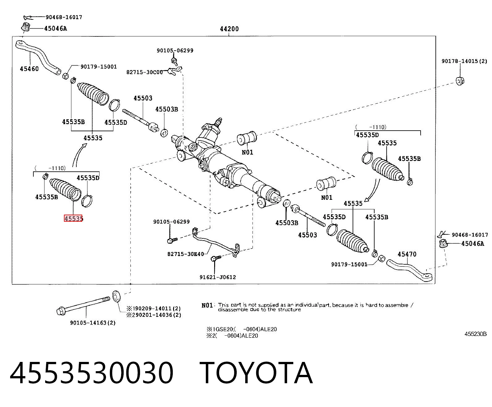 Fuelle dirección Lexus IS  (E2)