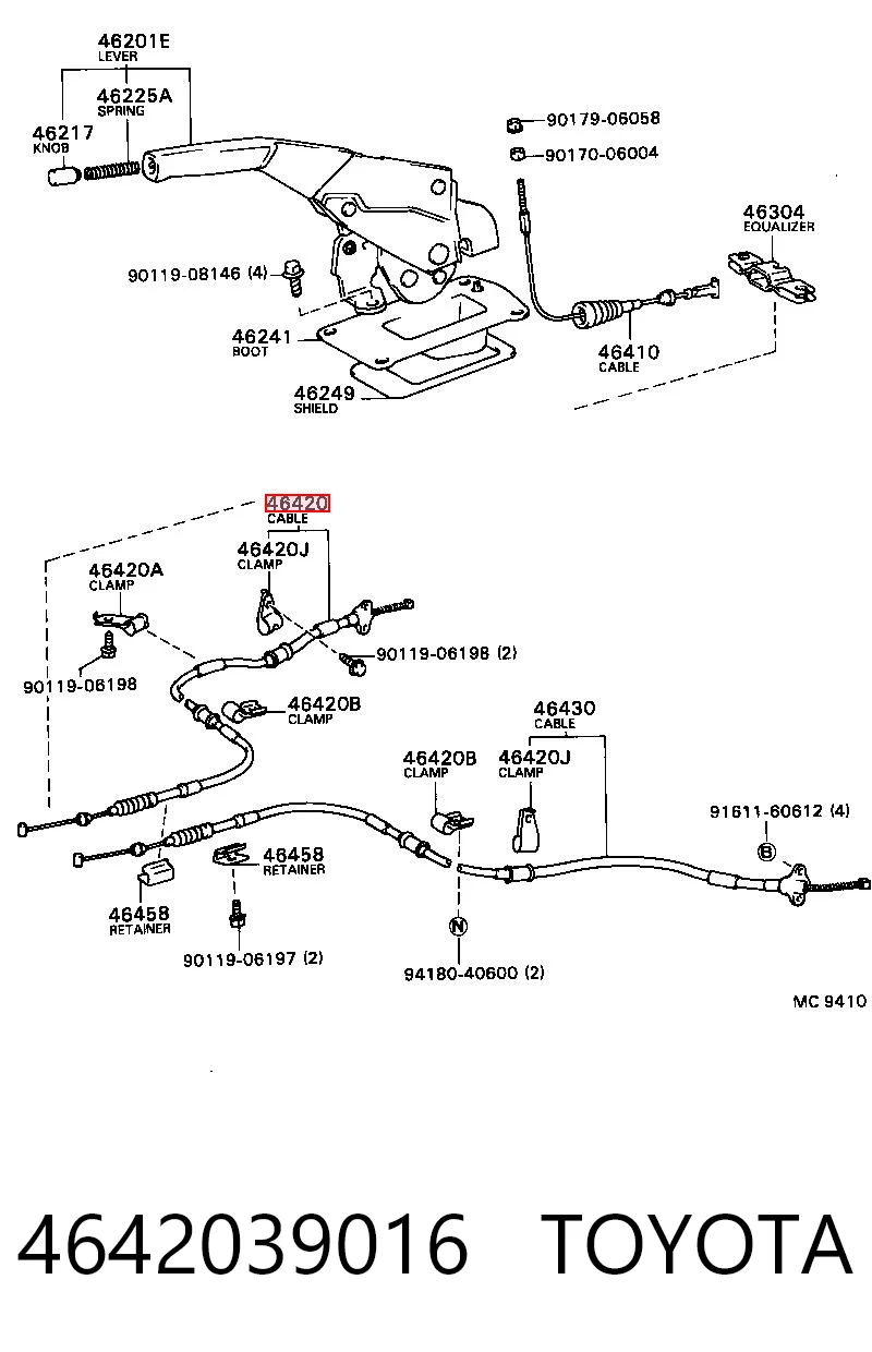 Cable de freno de mano trasero derecho/izquierdo para Toyota Celica T16