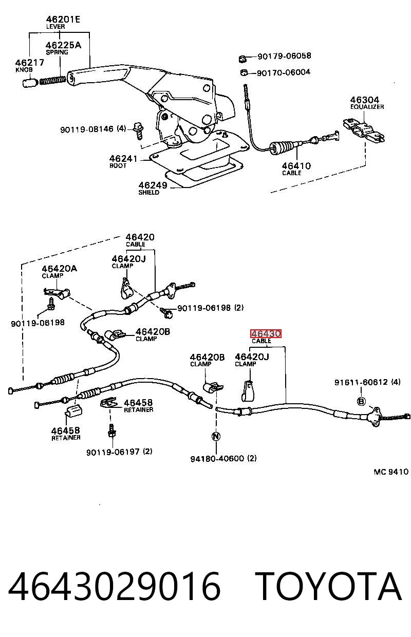 Comprar Cable de freno de mano trasero derecho/izquierdo Toyota Celica  T16