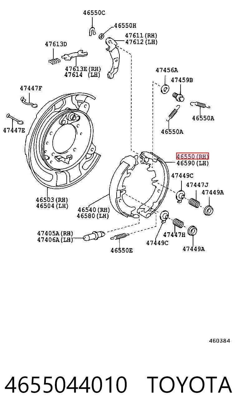Zapatas de freno de mano para Toyota RAV4 XA