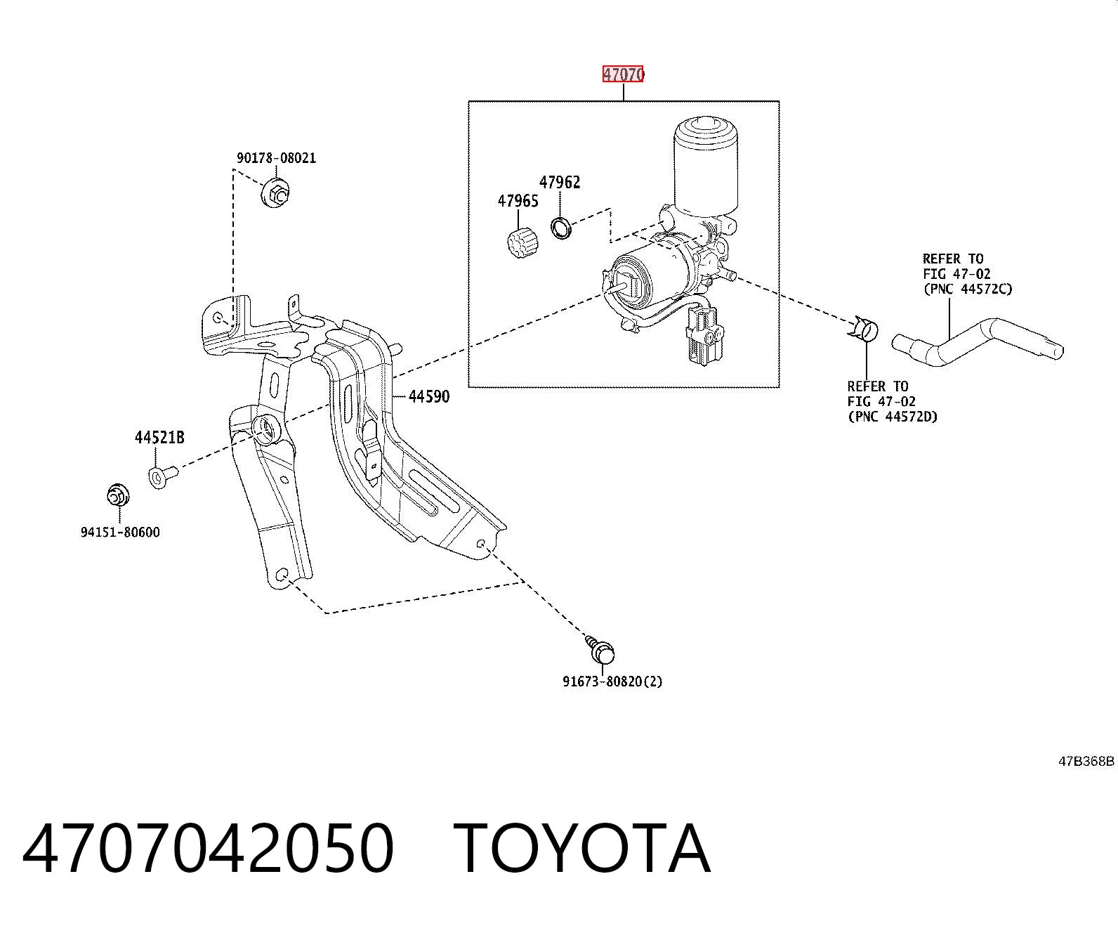 4707042050 Toyota Bomba ABS del cilindro maestro de freno