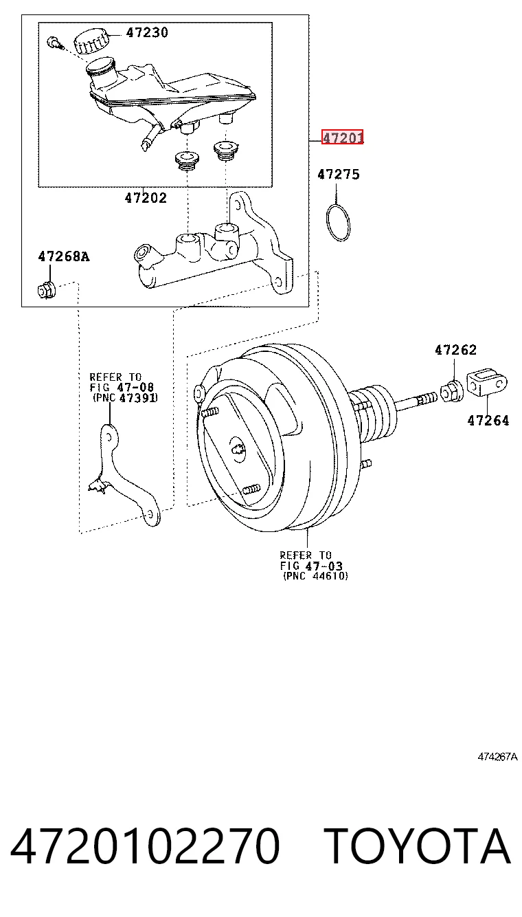 Cilindro principal de frenos para Toyota Corolla  E12