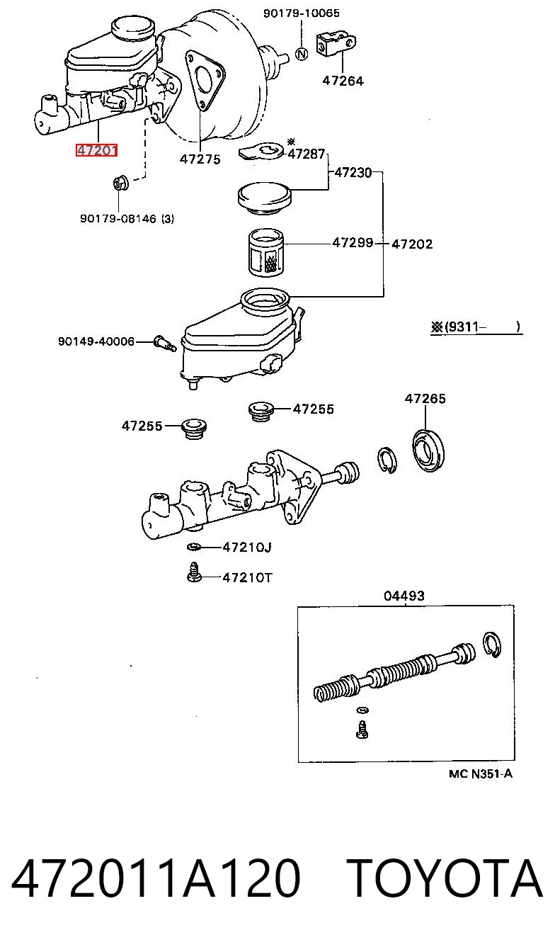Cilindro maestro de frenos Toyota Corolla sedán (E11) (1997 - 2001) precio, desde 160,22 EUR