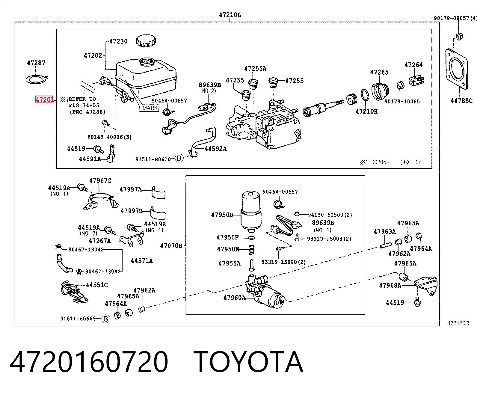 Cilindro maestro de frenos para Toyota Land Cruiser J10