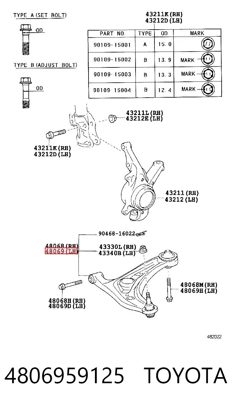 4806959125 Toyota
