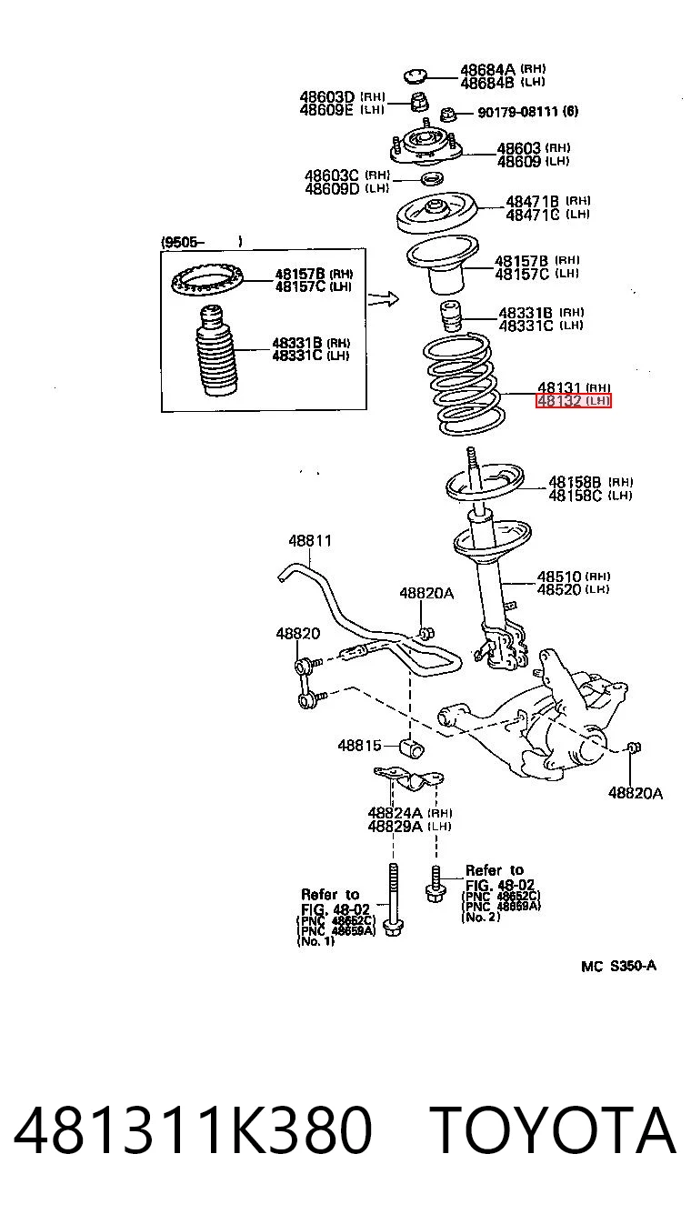 Precio del repuesto Muelles delantero Corolla  liftback