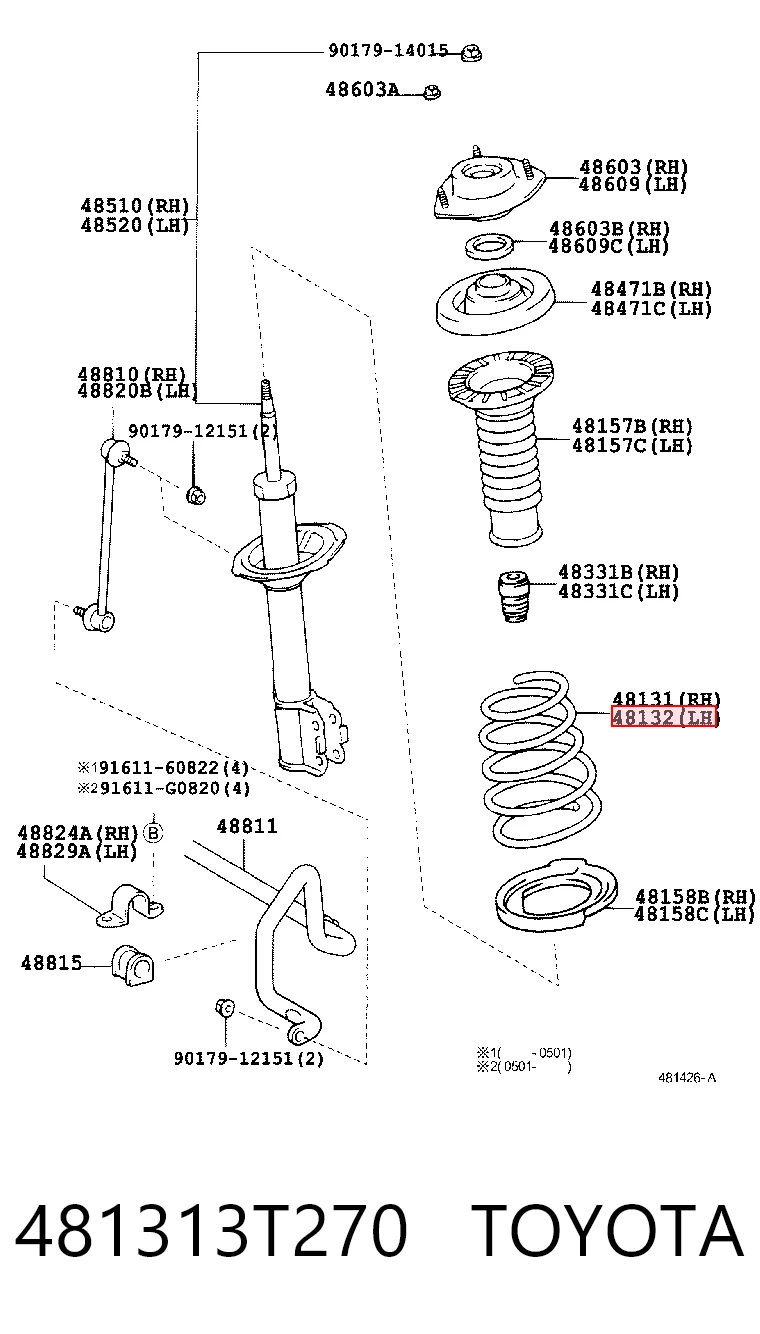 Muelles delantero para Toyota Camry (V30)