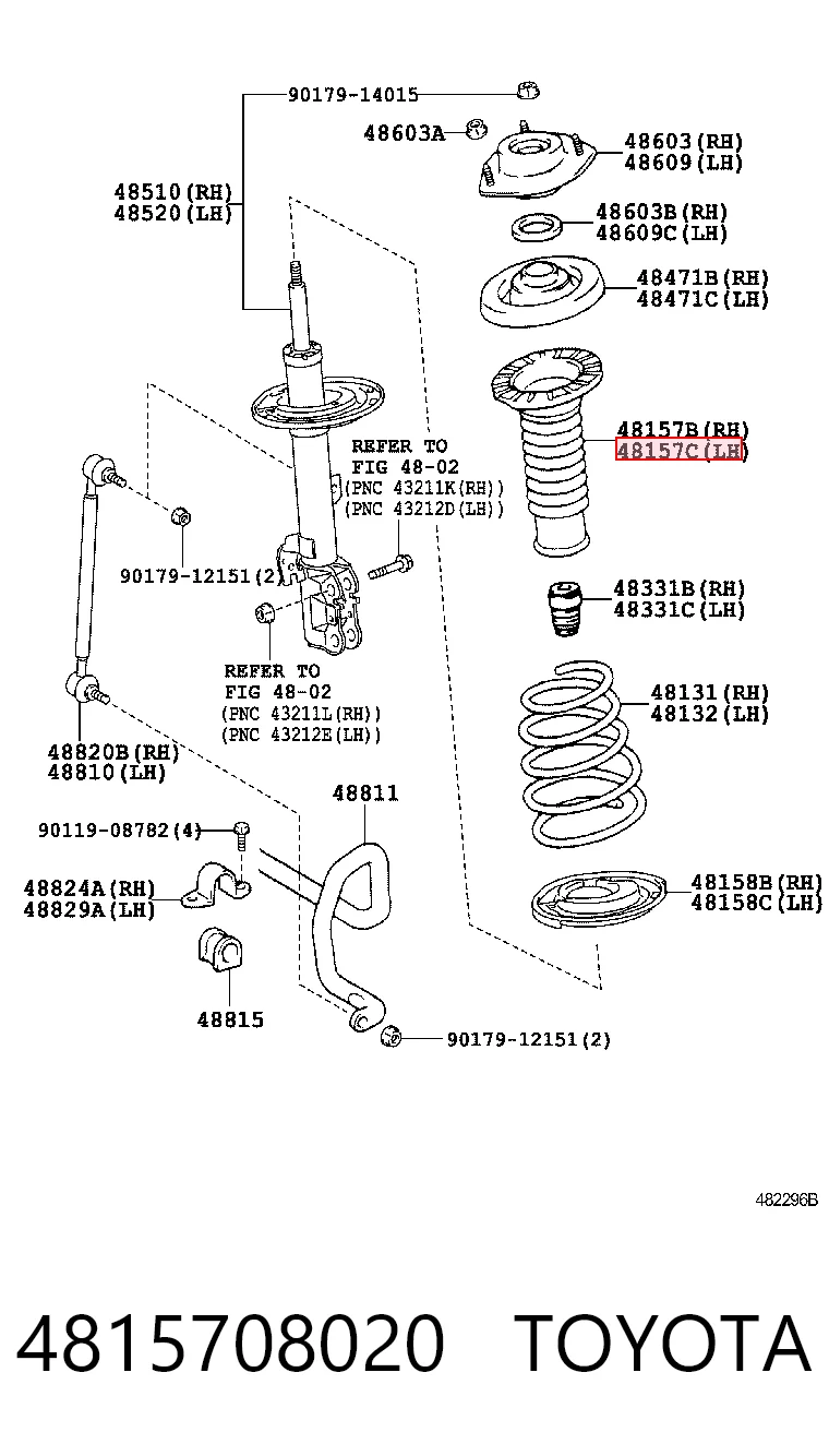 4815708020 Toyota Fuelle, amortiguador delantero