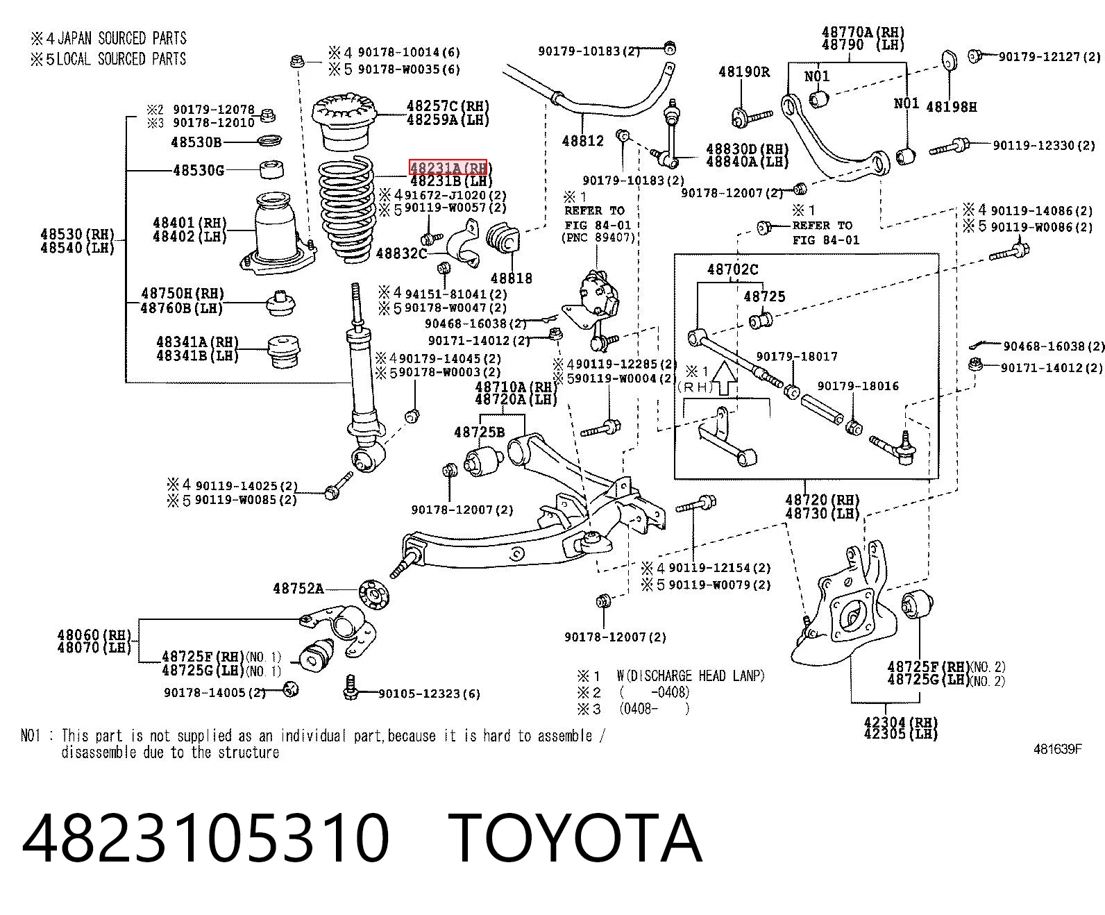 Muelle trasero Toyota Avensis  (2003-2008)