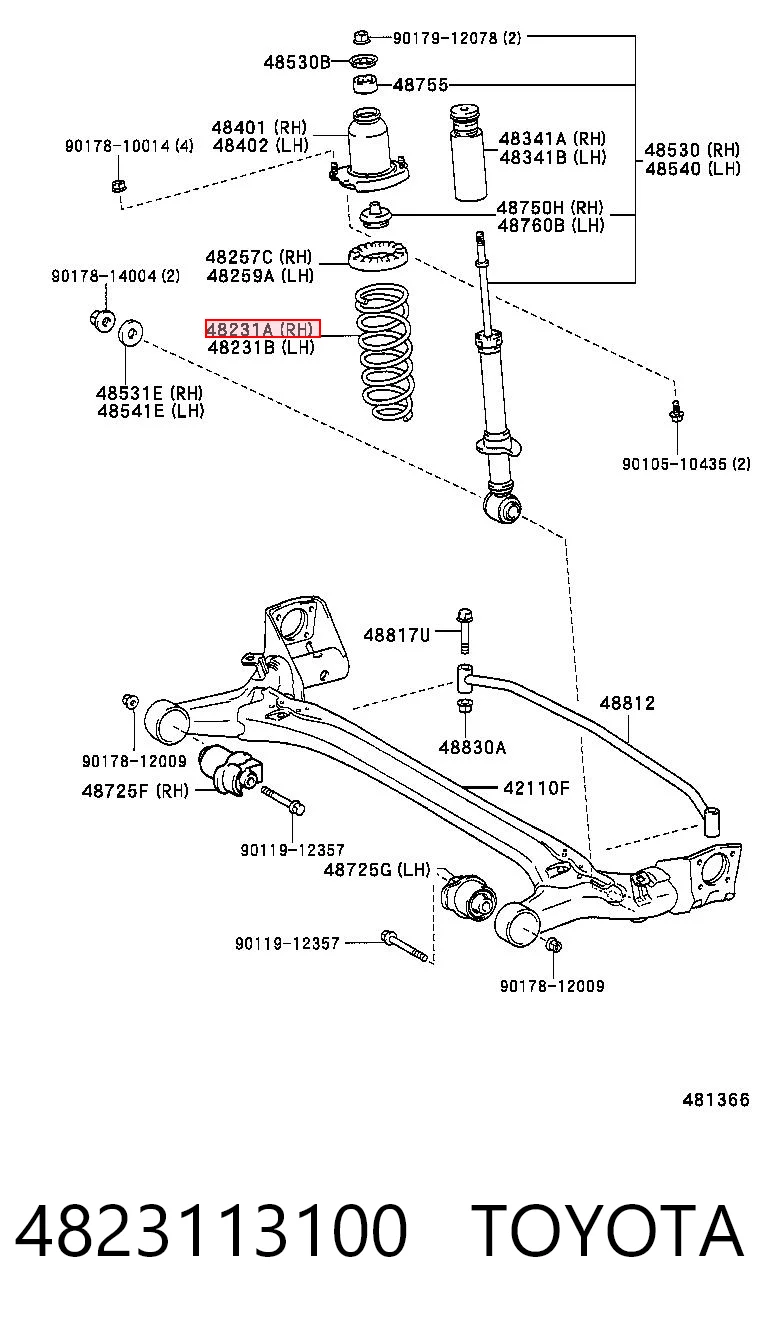 Muelle de amortiguador Toyota Corolla  (E12J)