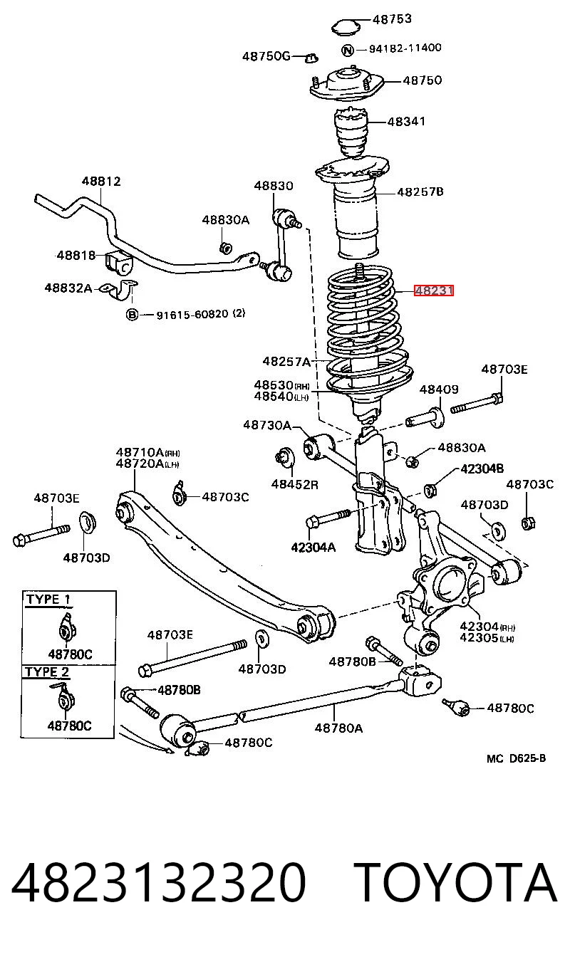 Comprar Muelle trasero Toyota Camry  V2 a bajo precio