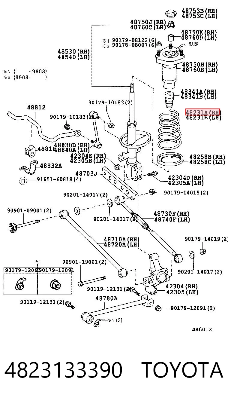 Muelle de suspensión Toyota Camry IV