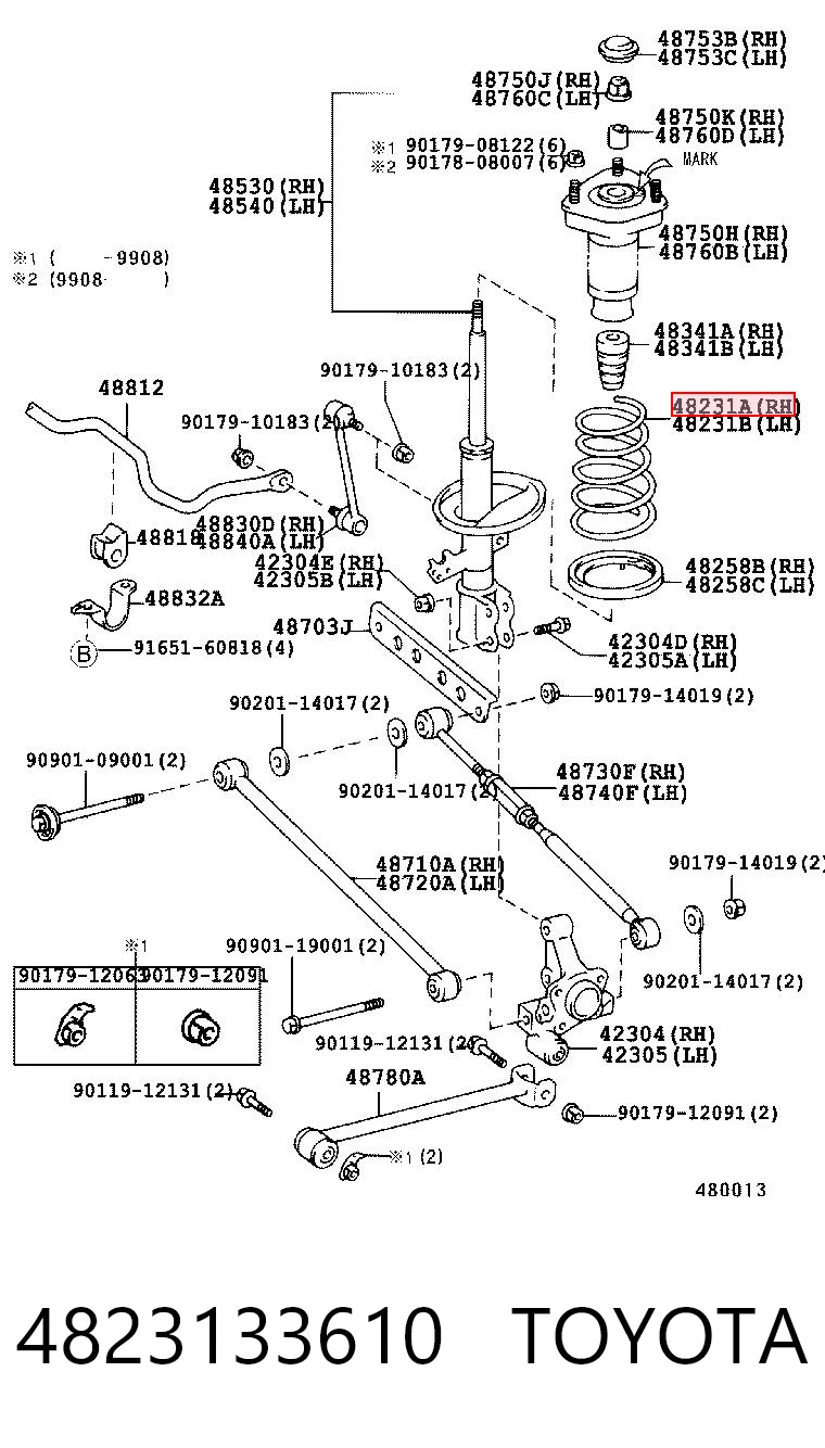 Muelle de suspensión para Toyota Camry  (V20)