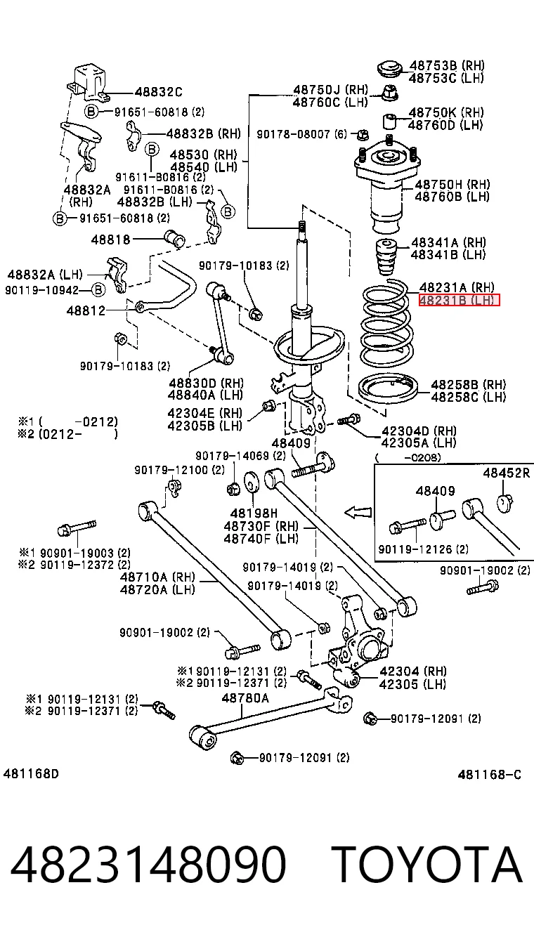 Muelle trasero para Lexus RX 300 MCU15