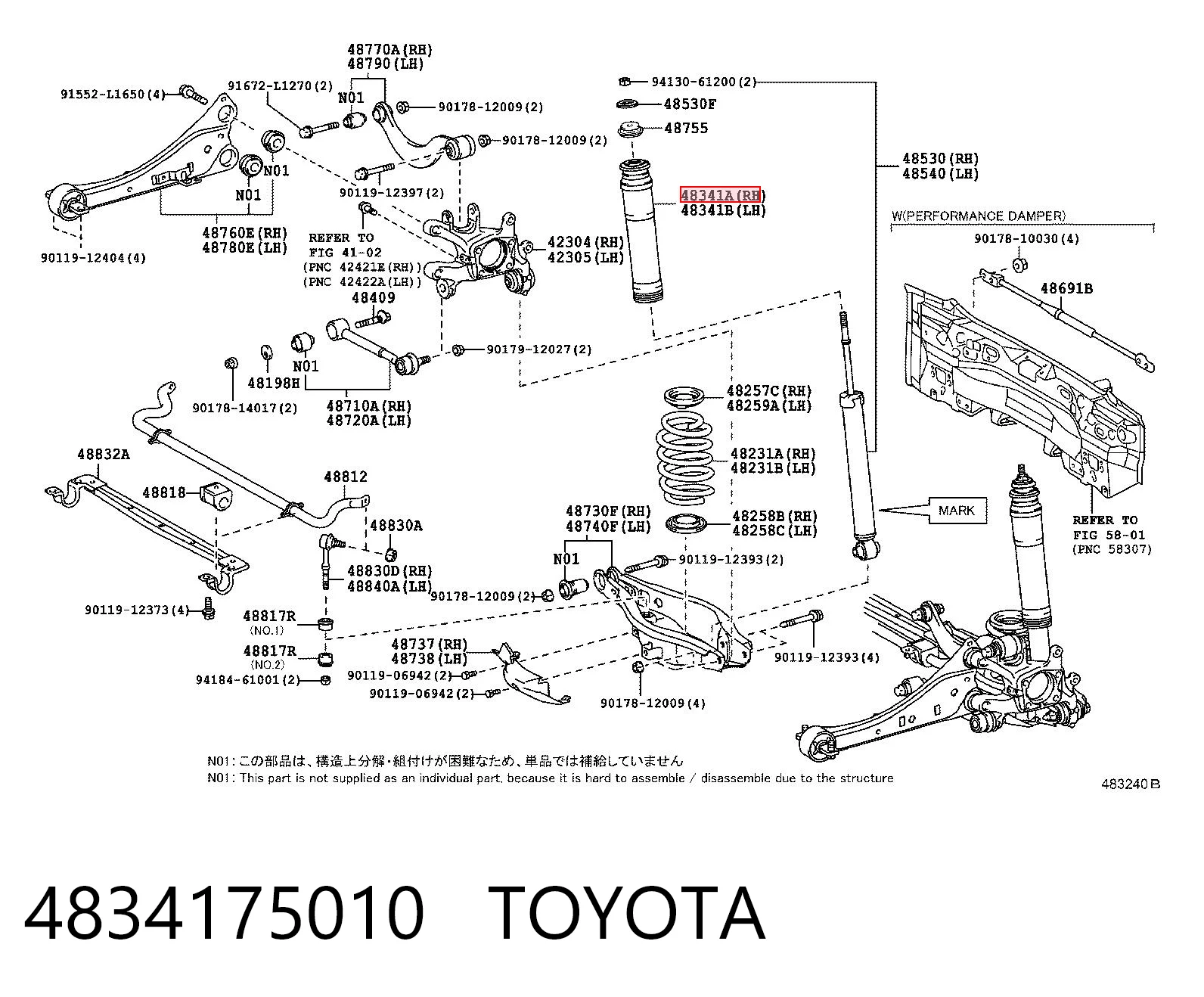 4834175010 Toyota Guardapolvo del amortiguador trasero