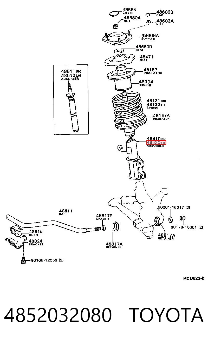 Amortiguadores posteriores para Toyota Camry II V2