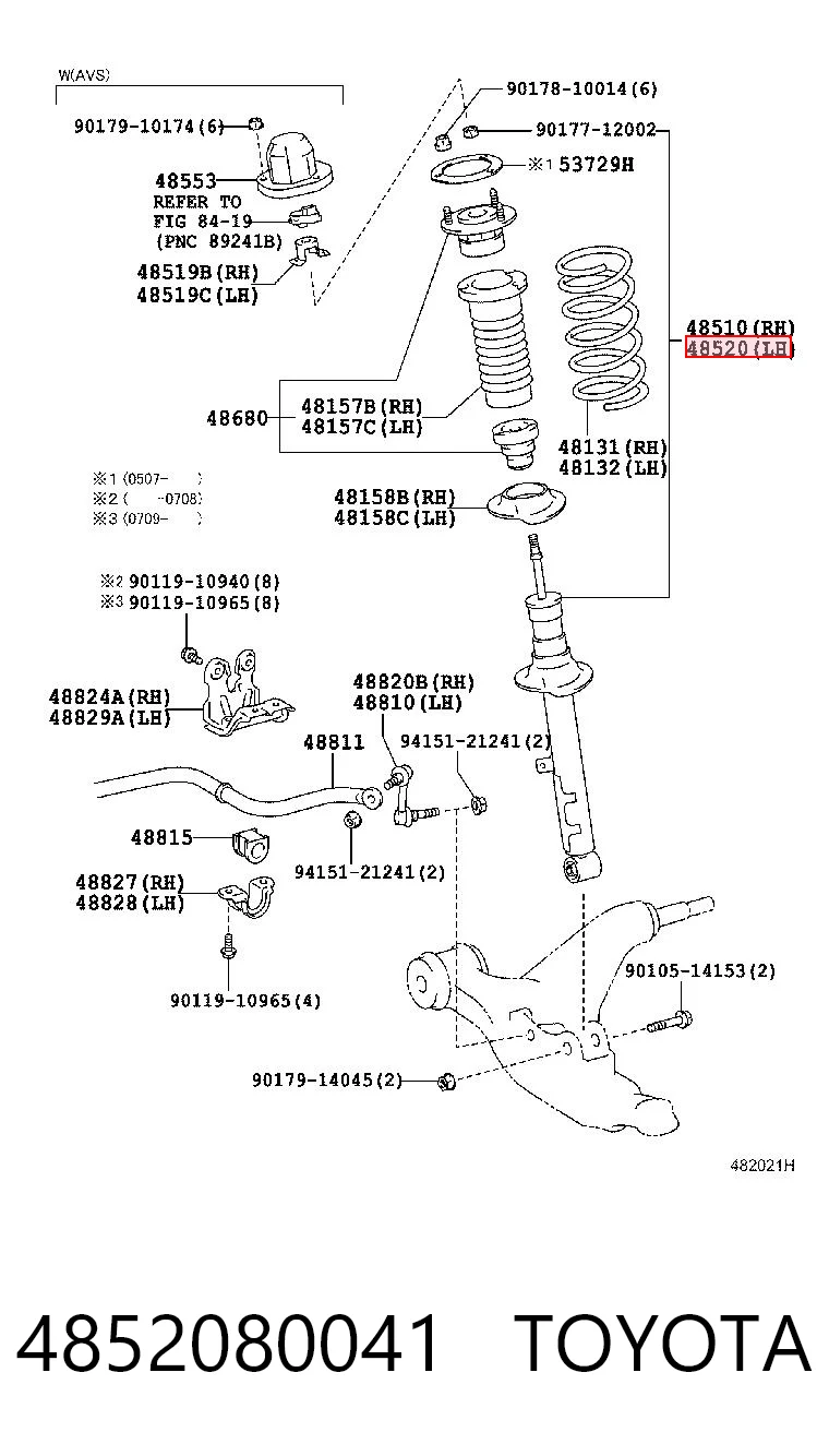 Comprar 4852030180 Toyota Amortiguador delantero izquierdo