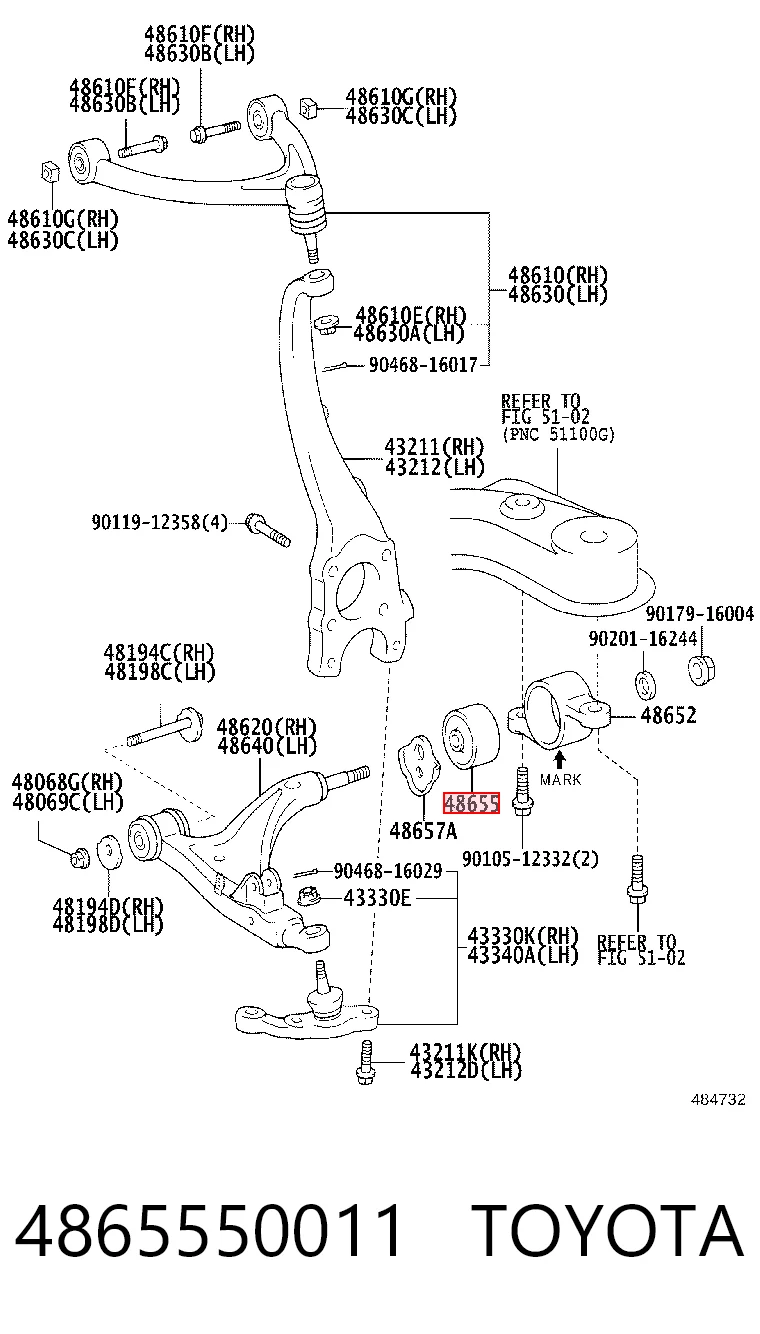 Silentblock suspension para Lexus LS  (UCF30)