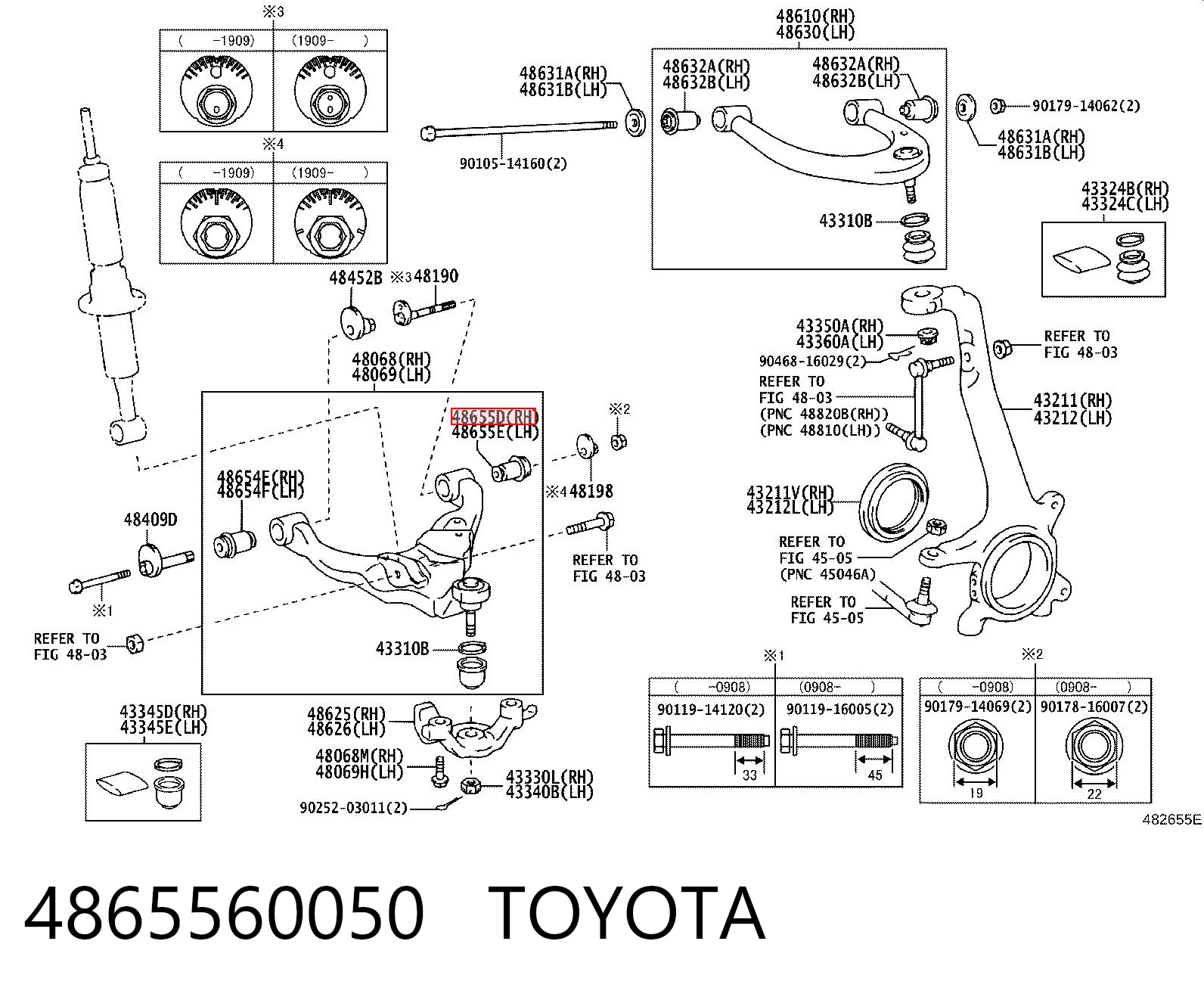 4865560050 Toyota Silentblock de brazo de suspensión delantero inferior