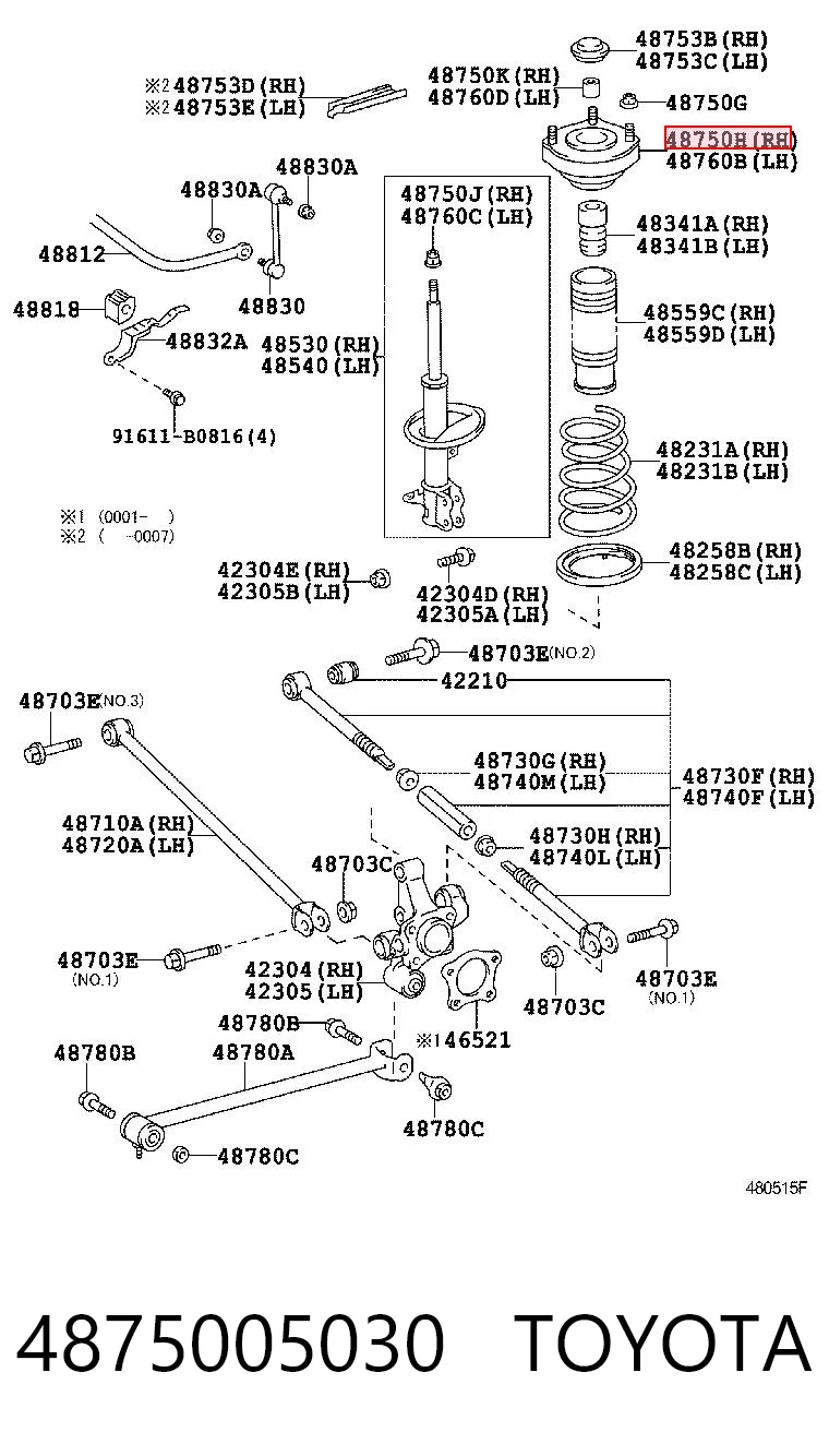 Comprar Soporte del amortiguador trasero Toyota Avensis  T22 a bajo precio
