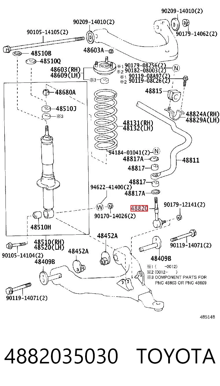 4882035030 Toyota Bieleta estabilizadora delantera