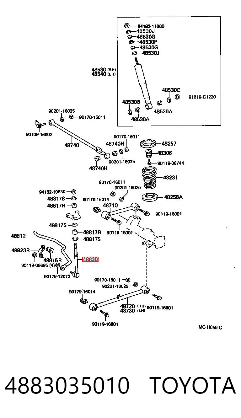 Silentblock de la barra estabilizadora Toyota Hilux  (1983-2005)