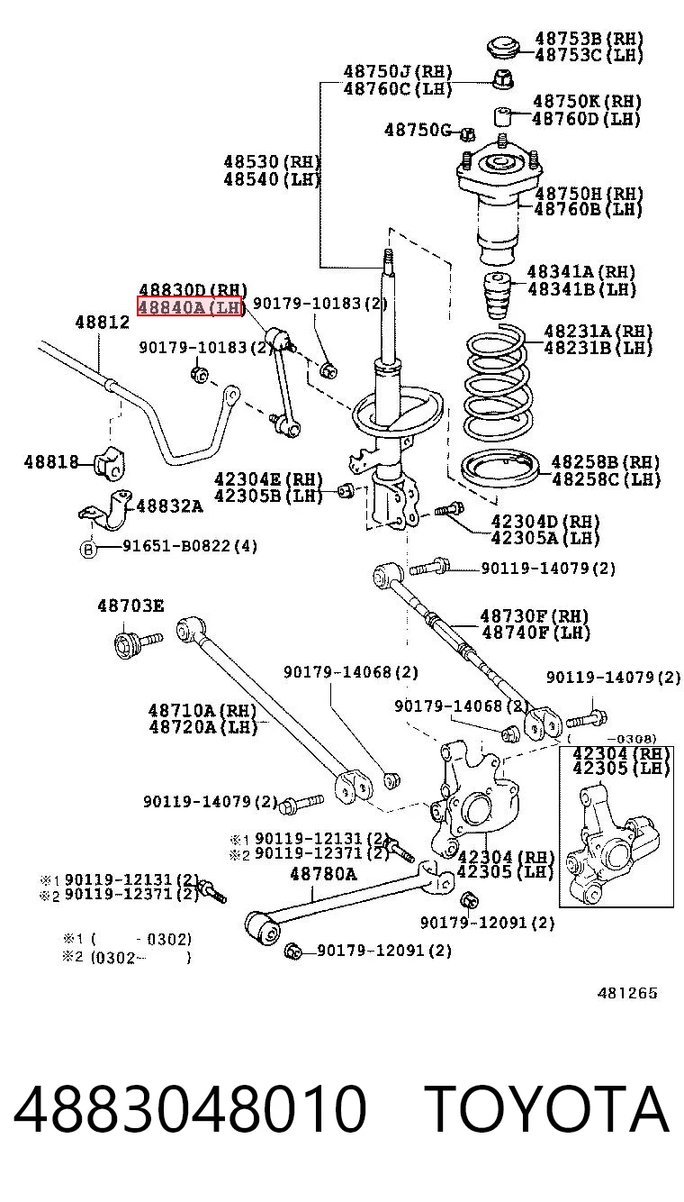 4883048010 Toyota Silentblock de la barra estabilizadora