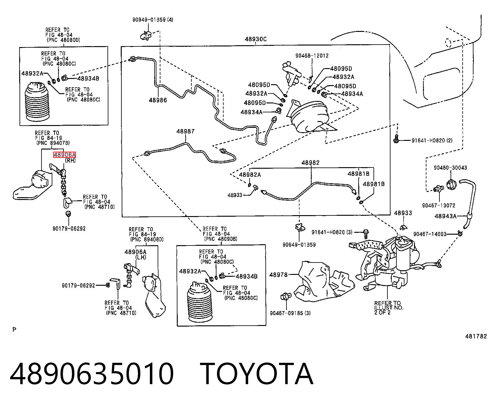 4890635010 Toyota Barra del sensor de nivel de carrocería trasera derecha