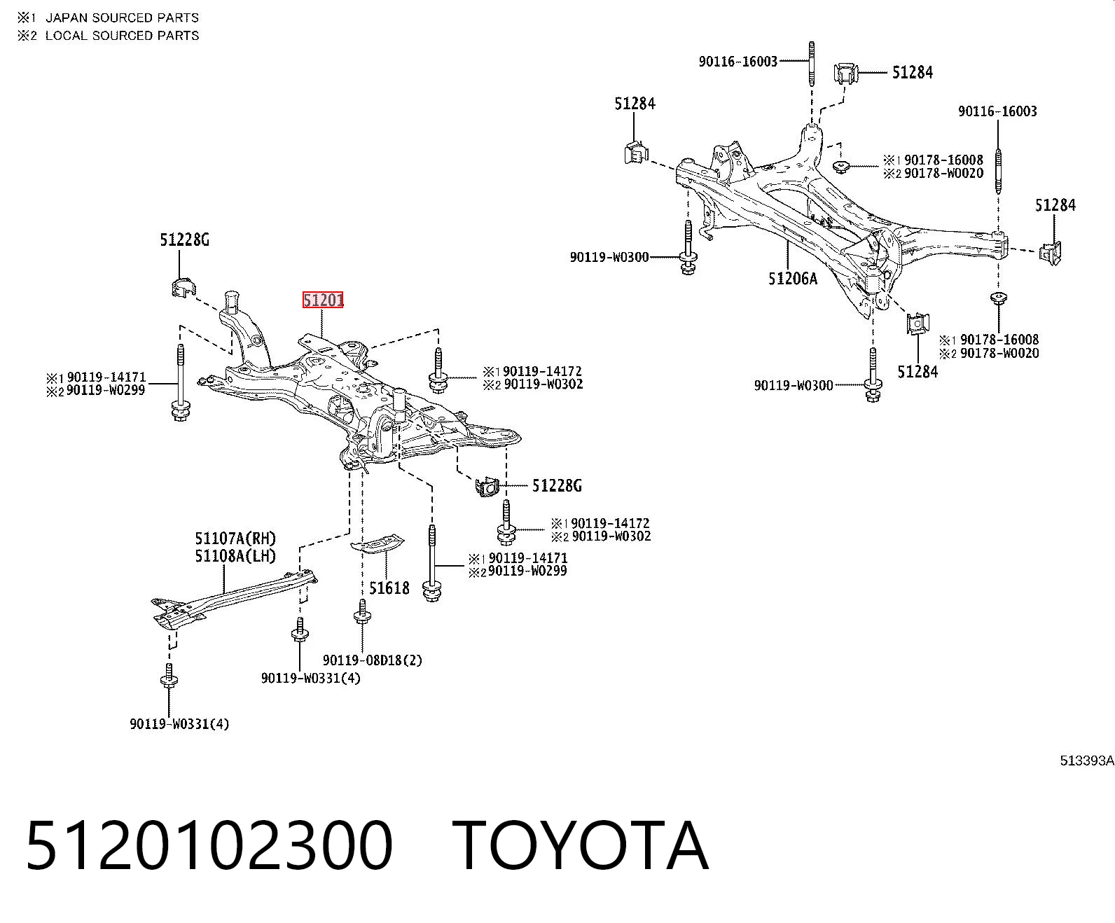Comprar Subchasis delantero soporte motor Toyota Corolla E21 a bajo precio