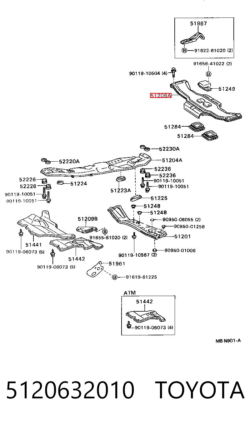 Comprar Subchasis trasero soporte motor Toyota Camry V2 a bajo precio
