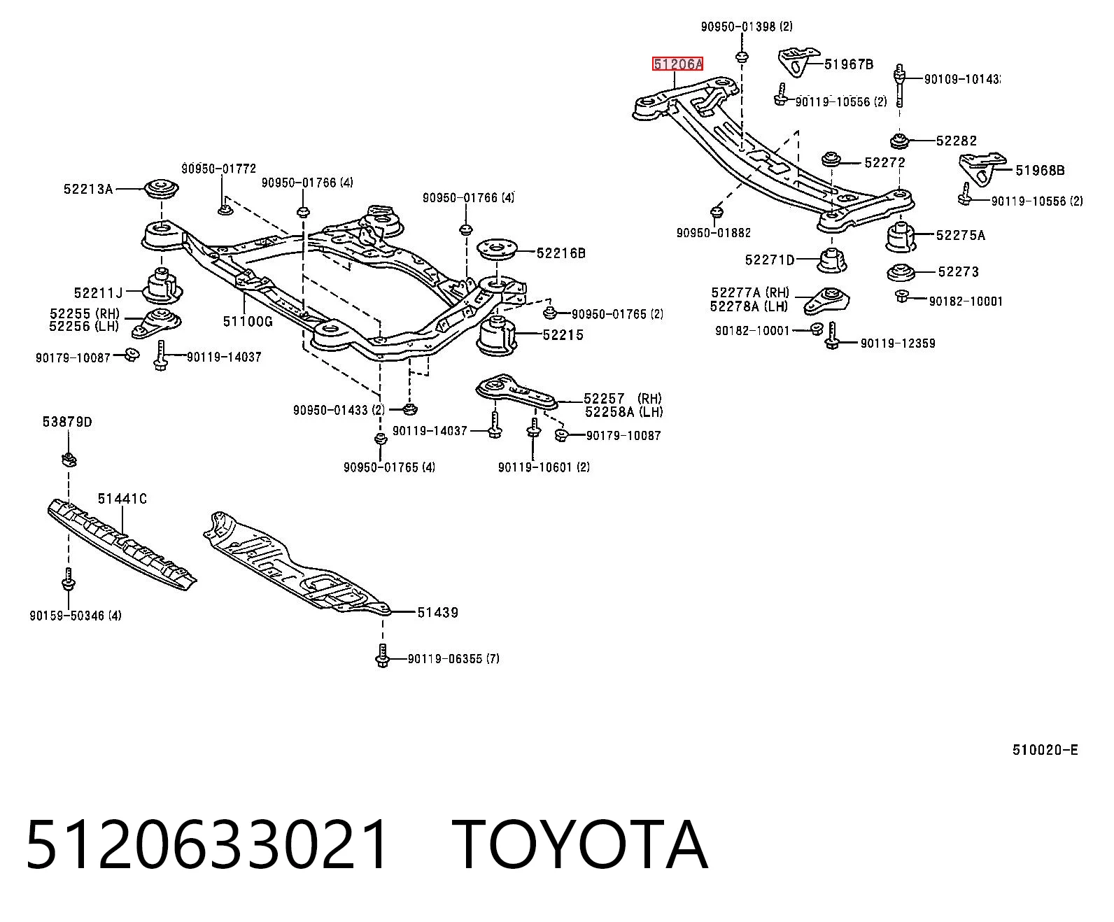 Puente trasero para Toyota Camry V20