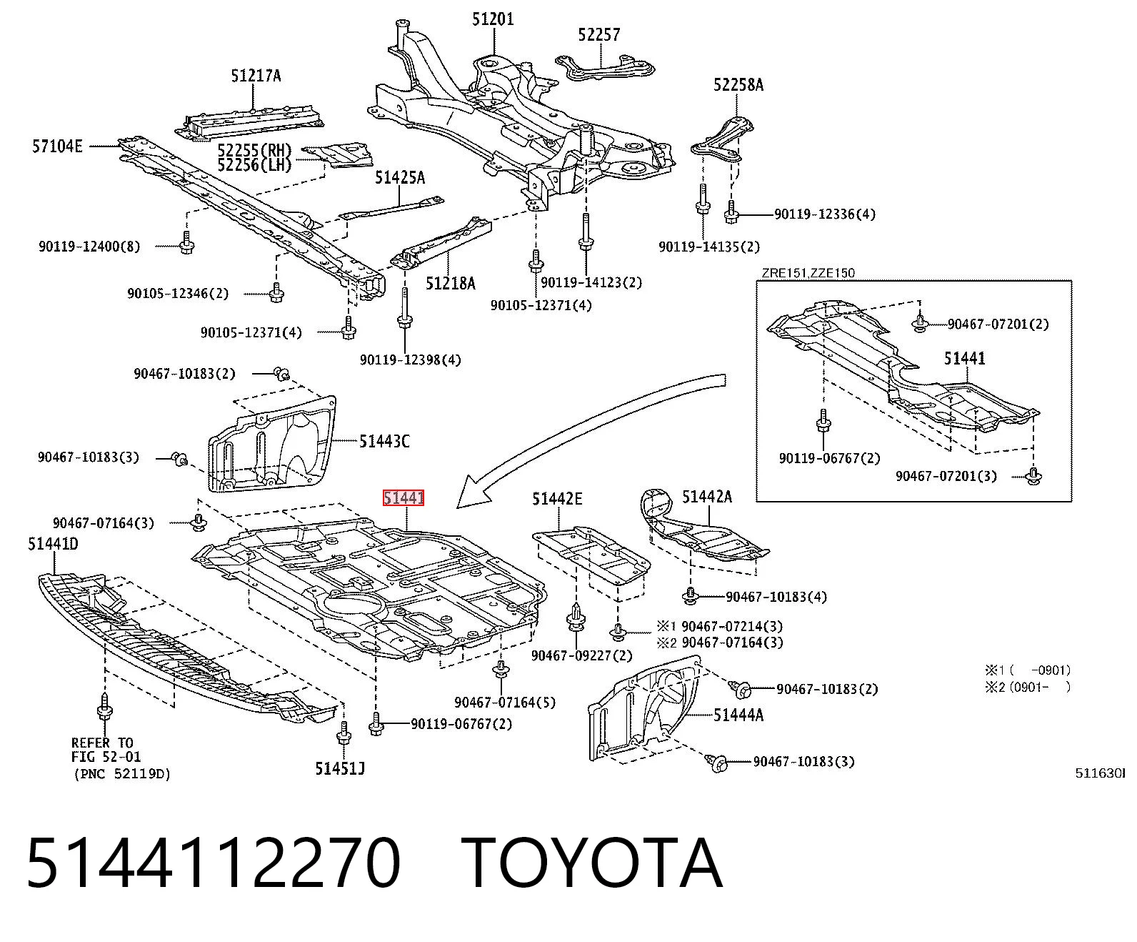 Protección motor / empotramiento para Toyota Corolla  E15
