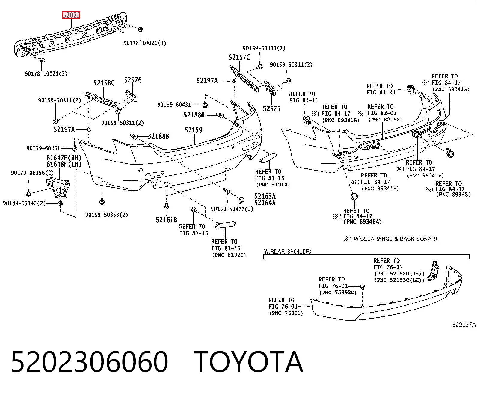 Comprar Refuerzo de parachoques trasero Toyota Camry  V40 a bajo precio