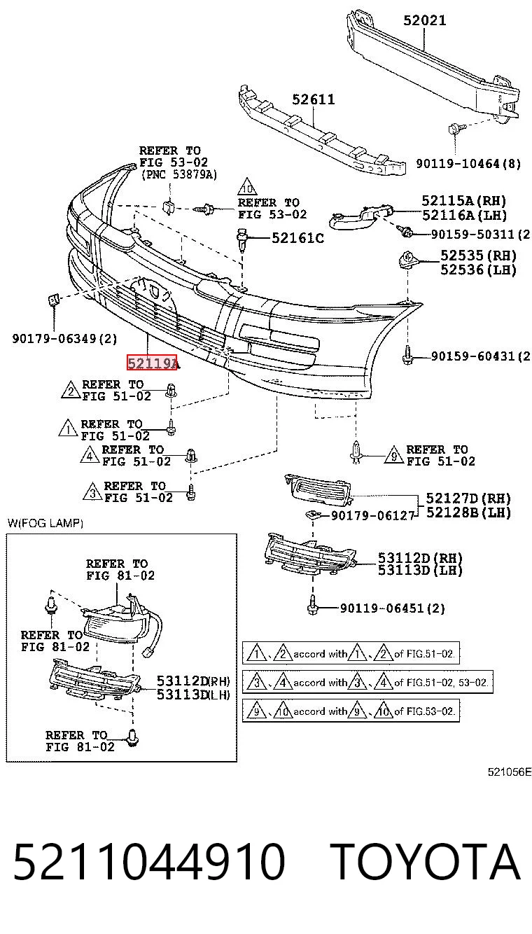 Paragolpes delantero para Toyota Avensis Verso LCM