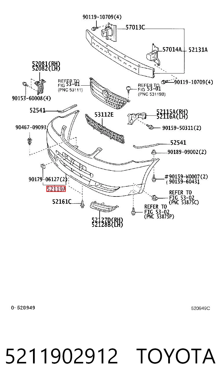 Paragolpes delantero para Toyota Corolla  E12