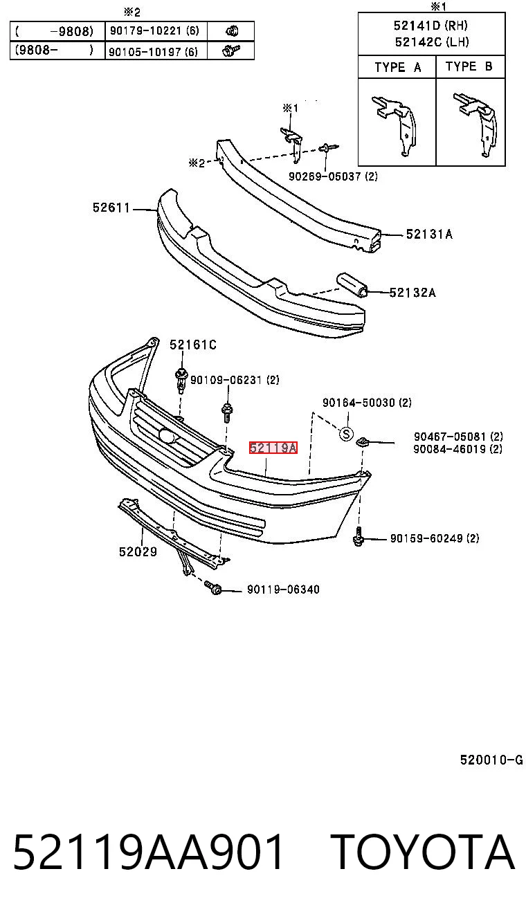 Paragolpes delantero para Toyota Camry IV V20