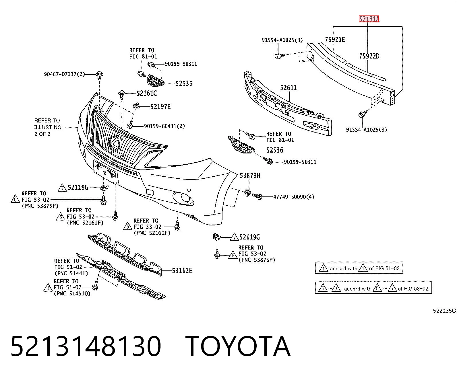 Refuerzo de parachoques delantero Lexus RX 270/350/450H SUV (AGL10, GGL15, GYL15) (2008 - 2015) precio, desde 127,34 EUR