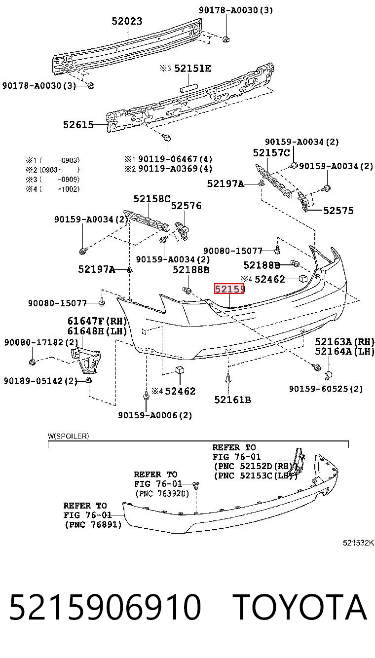 Defensa trasero para Toyota Camry VI V40