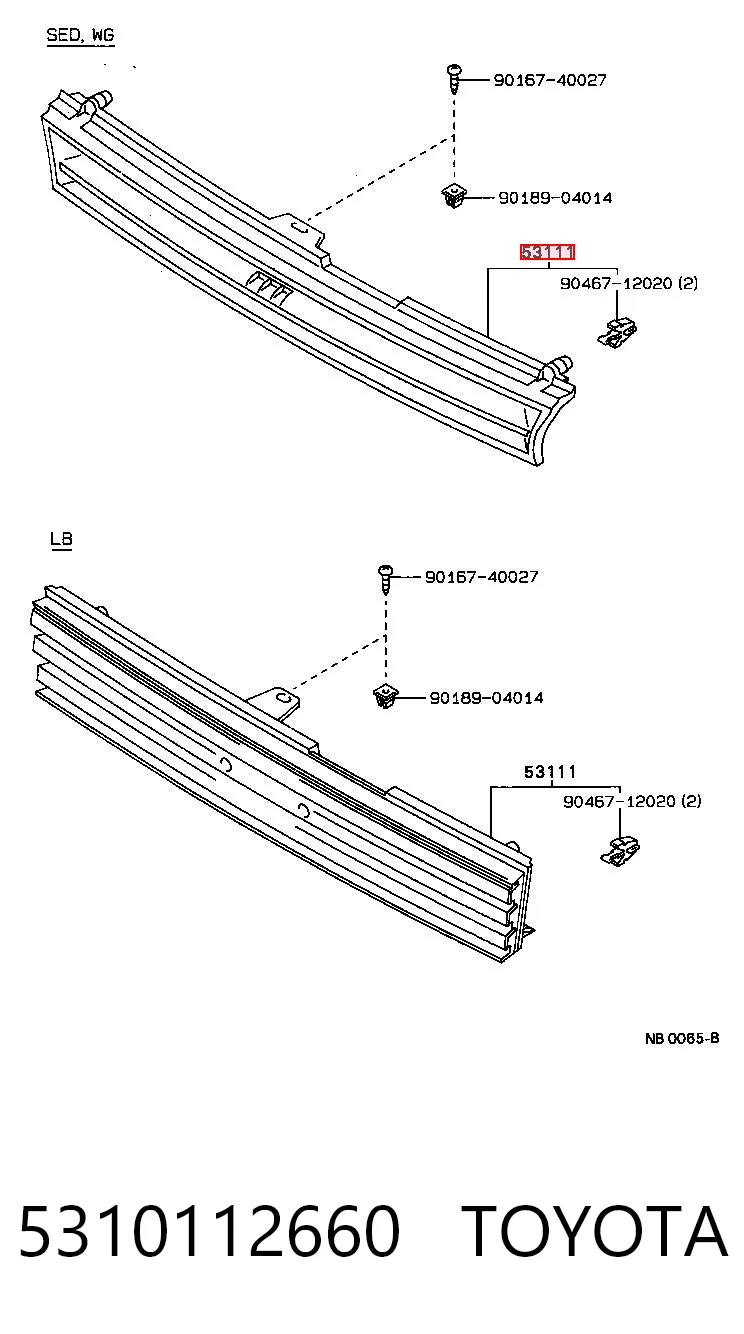 Parrilla para Toyota Corolla E9